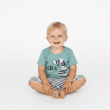 Boys T-Shirt & Shorts 2-Piece Matching Set Zebra