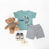 Boys T-Shirt & Shorts 2-Piece Matching Set Zebra