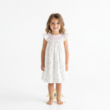 Girls Bishop Floral Smocked Dress Pink & Lavender