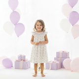 Girls Bishop Floral Smocked Dress Pink & Lavender