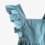Girls Linen Ruffled Romper Bubble Baby & Toddler Bohemian Ocean Blue