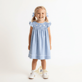 Girls Smocked Sheep Embroidery Dress