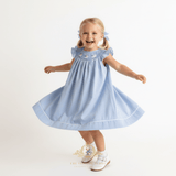 Girls Smocked Sheep Embroidery Dress