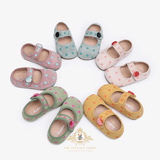 Girls Flats Children's Shoes Kids Shoes Mauve & Aqua Polkadots