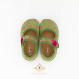 Girls Flats Children's Shoes Kids Shoes Green & Pink