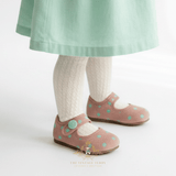 Girls Flats Children's Shoes Kids Shoes Mauve & Aqua Polkadots