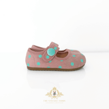 Girls Flats Children's Shoes Kids Shoes Mauve & Aqua Polkadots