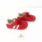 Boys Sneakers Children's Shoes Kicks Athletic Sports Stripes Red & White