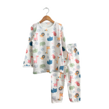 Unisex Children's Long Sleeve Pajamas Top & Pants Set Baby Animals Multicolor