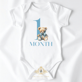 Custom Personalized Baby Onesie Birthday Milestones The Vintage Teddy™