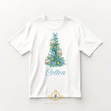 Custom Personalized Kids Graphic Tees Rocking Horse Christmas Tree