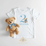 Custom Personalized Baby T-shirt Birthday Milestones The Vintage Teddy™