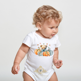Custom Graphic Designed Baby Onesies The Vintage Teddy™ Fall Leaves & Pumpkins