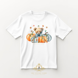 Kids Custom Graphic Tees The Vintage Teddy™ Fall Leaves & Pumpkins