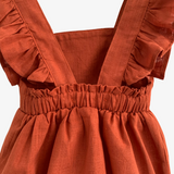 Girls Linen Romper Terra Cotta