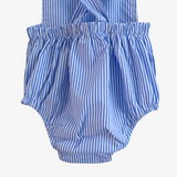 Boys Romper Overalls Striped Blue & White