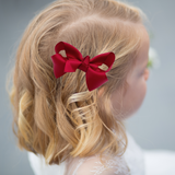 Girls Grosgrain Ribbon Clip-On Hair Bows Set of 2 Vibrant 3" Small