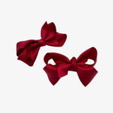 Girls Grosgrain Ribbon Clip-On Hair Bows Set of 2 Vibrant 3" Small