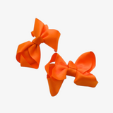 Girls Grosgrain Ribbon Clip-On Hair Bows Set of 2 Vibrant 3" Small
