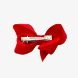 Girls Grosgrain Ribbon Clip-On Hair Bows Set of 2 Vibrant 3" Small