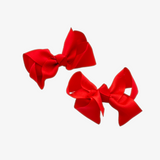 Girls Grosgrain Ribbon Clip-On Hair Bows Set of 2 Vibrant 3" Small