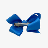 Girls Grosgrain Ribbon Clip-On Hair Bows Set of 2 Vibrant 3" Small