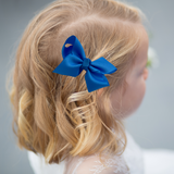 Girls Grosgrain Ribbon Clip-On Hair Bows Set of 2 Vibrant 3" Small