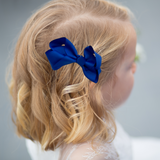 Girls Grosgrain Ribbon Clip-On Hair Bows Set of 2 Vibrant 3" Small