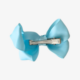 Girls Grosgrain Ribbon Clip-On Hair Bows Set of 2 Pastels 3" Small