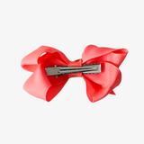 Girls Grosgrain Ribbon Clip-On Hair Bows Set of 2 Vibrant 3" Small