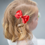 Girls Grosgrain Ribbon Clip-On Hair Bows Set of 2 Vibrant 3" Small