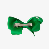 Girls Grosgrain Ribbon Clip-On Hair Bows Set of 2 Vibrant 3" Small