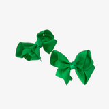 Girls Grosgrain Ribbon Clip-On Hair Bows Set of 2 Vibrant 3" Small