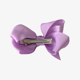 Girls Grosgrain Ribbon Clip-On Hair Bows Set of 2 Pastels 3" Small