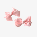 Girls Grosgrain Ribbon Clip-On Hair Bows Set of 2 Pastels 3" Small