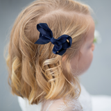 Girls Grosgrain Ribbon Clip-On Hair Bows Set of 2 Vibrant 3" Small