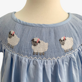 Girls Smocked Sheep Embroidery Dress