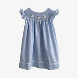 Girls Smocked Sheep Embroidery Dress