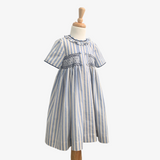 Girls Smocked Pin Striped Dress