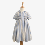 Girls Smocked Pin Striped Dress