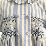 Girls Smocked Pin Striped Dress