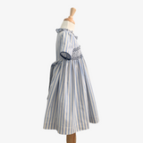 Girls Smocked Pin Striped Dress