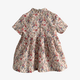 Girls Smocked Floral Mandarin Dress