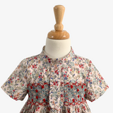 Girls Smocked Floral Mandarin Dress