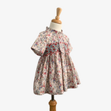 Girls Smocked Floral Mandarin Dress